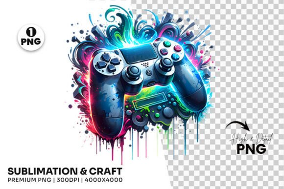 Blue Controller Game Clipart Sublimation for Creative Expression