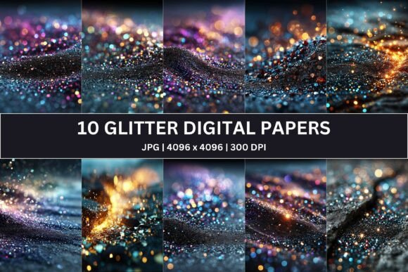 Dark Galaxy Glitter Digital Paper