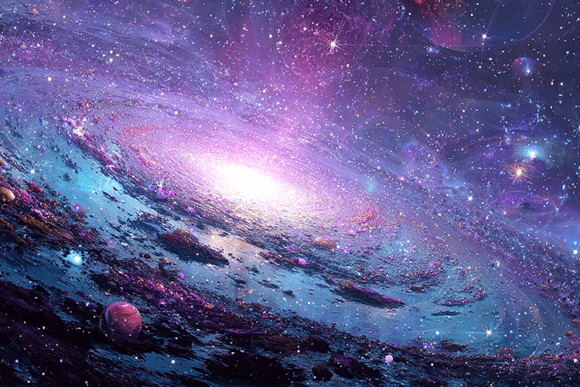 Fantasy Spiral Galaxy Space Background: A Cosmic Canvas for Creative Innovation