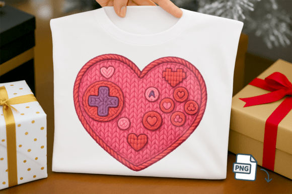 Faux Crochet Gamer Heart PNG Video