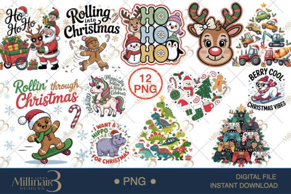 Funny Kids Christmas Bundle Clipart PNG: A Creative Resource for Holiday Fun