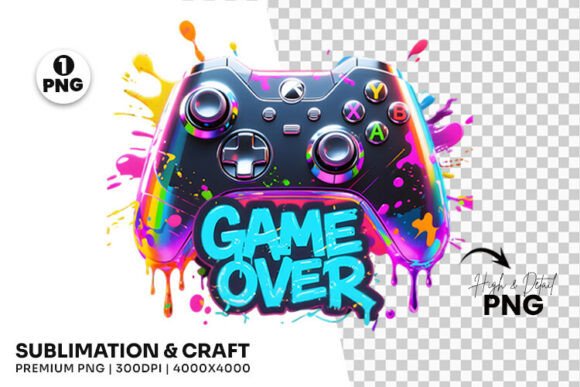 Game Over Controller Clipart Sublimation: A Unique Gaming Design for Creative Projects