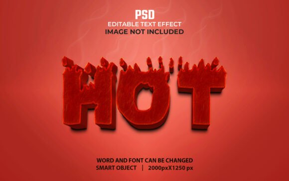 Hot Fire Text Effect – Editable PSD