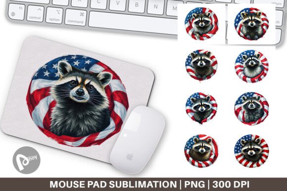 Mouse Pad Raccoon 4th of July: A Stylish and Functional Addition to Your Workspace