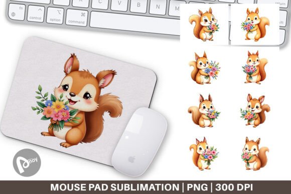 Mouse Pad Squirrel Spring Bouquet: A Creative Addition to Your Workspace