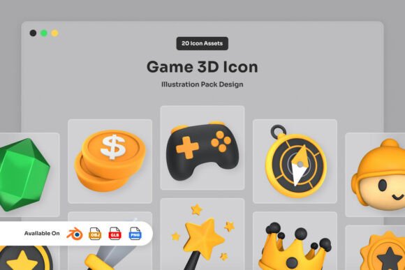 Playful 3D Game Icon Pack