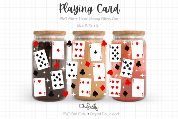 Playing Card Libbey Glass Wrap – Digital: A Fun and Versatile Design for Creative Projects