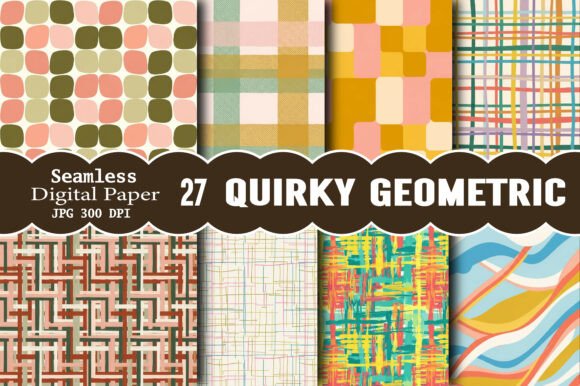 Quirky Geometric Seamless Pattern: A Dynamic Design for Creative Expression