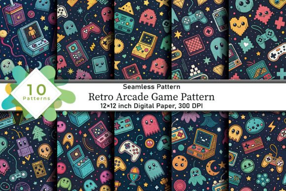 Retro Arcade Game Pattern