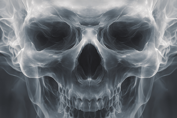 Smoky Skull Abstract Horror Background: A Dark and Dramatic Artwork for Every Project